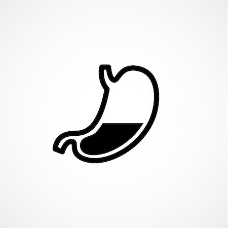 Black and white line stomach icon. Human abdomen organ Stock Photo - Budget Royalty-Free & Subscription, Code: 400-08626486