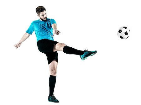 simsearch:400-08863143,k - one caucasian Soccer player Man isolated on white backgound Stock Photo - Budget Royalty-Free & Subscription, Code: 400-08626509