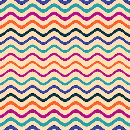 simsearch:400-08626521,k - Colorful vector retro seamless gradient wavy line pattern Stock Photo - Budget Royalty-Free & Subscription, Code: 400-08626521