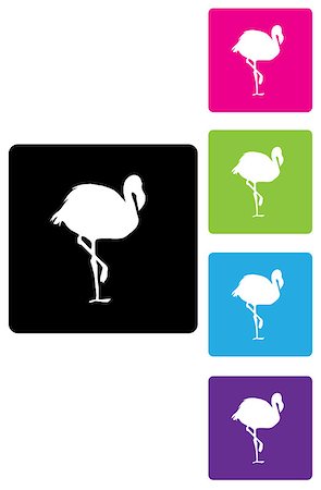 vector illustration of flamingo birds silhouettes Stock Photo - Budget Royalty-Free & Subscription, Code: 400-08626556