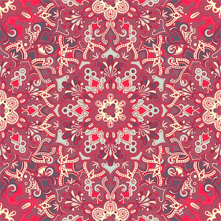simsearch:400-08675339,k - Boho style flower seamless pattern. Tiled mandala design, best for print fabric or papper and more. Stock Photo - Budget Royalty-Free & Subscription, Code: 400-08626618