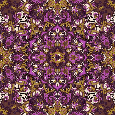 simsearch:400-08675339,k - Boho style flower seamless pattern. Tiled mandala design, best for print fabric or papper and more. Stock Photo - Budget Royalty-Free & Subscription, Code: 400-08626619