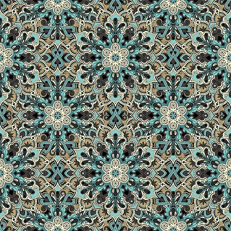 Boho style flower seamless pattern. Tiled mandala design, best for print fabric or papper and more. Stock Photo - Budget Royalty-Free & Subscription, Code: 400-08626612