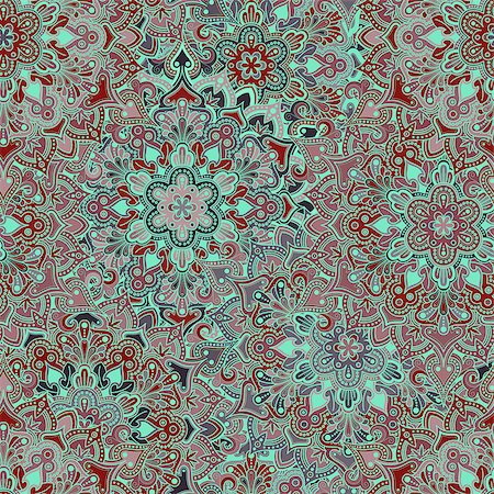 Boho style flower seamless pattern. Tiled mandala design, best for print fabric or papper and more. Stock Photo - Budget Royalty-Free & Subscription, Code: 400-08626629