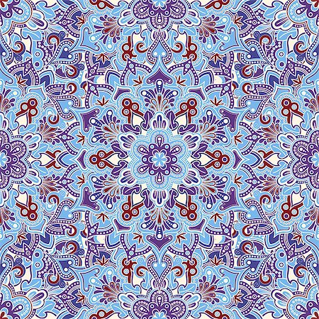 Boho style flower seamless pattern. Tiled mandala design, best for print fabric or papper and more. Stock Photo - Budget Royalty-Free & Subscription, Code: 400-08626621