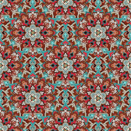 Boho style flower seamless pattern. Tiled mandala design, best for print fabric or papper and more. Stock Photo - Budget Royalty-Free & Subscription, Code: 400-08626641