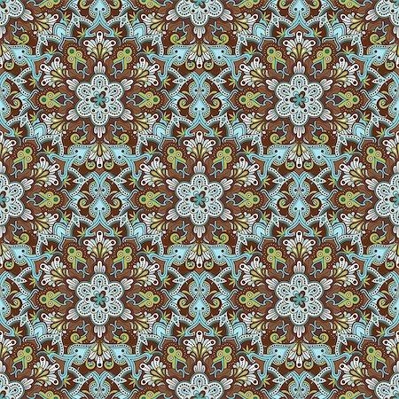 Boho style flower seamless pattern. Tiled mandala design, best for print fabric or papper and more. Stock Photo - Budget Royalty-Free & Subscription, Code: 400-08626642