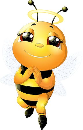 simsearch:400-04683047,k - funny bee painted on a white background Photographie de stock - Aubaine LD & Abonnement, Code: 400-08626692