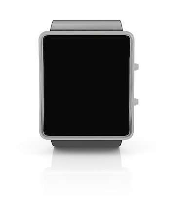 simsearch:400-08625784,k - Electronic wristwatch with empty black screen on white background. 3D rendering Photographie de stock - Aubaine LD & Abonnement, Code: 400-08626808