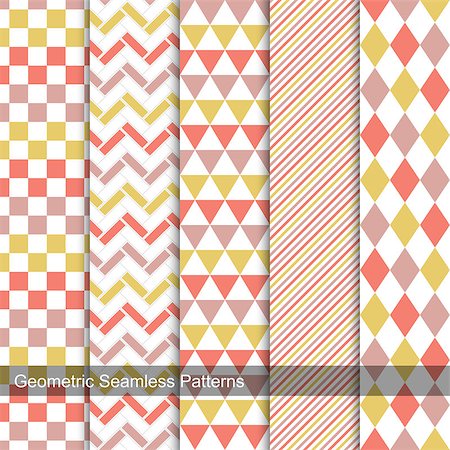 simsearch:400-08749182,k - Geometric patterns - seamless vector collection in memphis colors, fashion style 80s-90s. Stock Photo - Budget Royalty-Free & Subscription, Code: 400-08626835