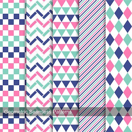 simsearch:400-08749175,k - Geometric patterns - seamless vector collection in memphis colors, fashion style 80s-90s. Stock Photo - Budget Royalty-Free & Subscription, Code: 400-08626836