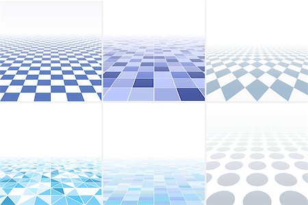 Collection of abstract backgrounds with perspective. Tiled floor. Blue concept. Stock Photo - Budget Royalty-Free & Subscription, Code: 400-08626849