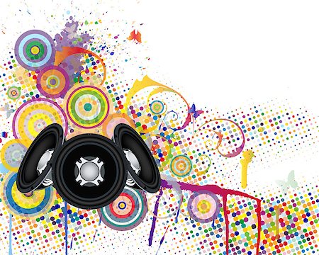 simsearch:400-07486457,k - Musical background with colorful grunge elements. Vector illustration. Stock Photo - Budget Royalty-Free & Subscription, Code: 400-08626920