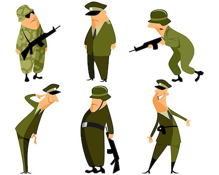 simsearch:400-06735733,k - Vector illustration of a six military set Foto de stock - Royalty-Free Super Valor e Assinatura, Número: 400-08626995