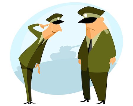 simsearch:400-08919969,k - Vector illustration of a officer performs military salute Foto de stock - Super Valor sin royalties y Suscripción, Código: 400-08627001