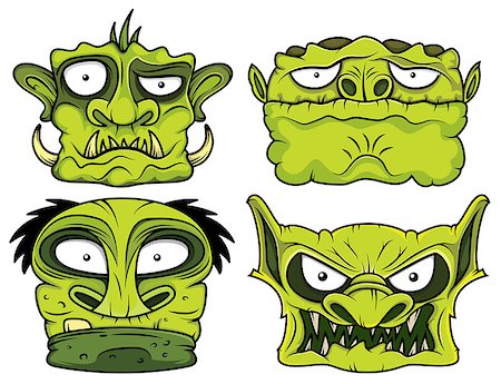 simsearch:400-07831470,k - cartoon halloween green scary zombie head illustration Stock Photo - Budget Royalty-Free & Subscription, Code: 400-08627130