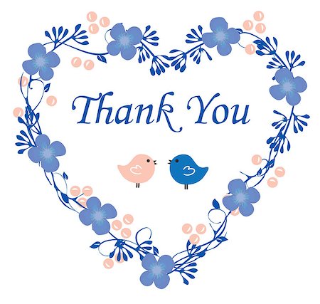 simsearch:400-05728242,k - vector illustration of thank you card floral frame Photographie de stock - Aubaine LD & Abonnement, Code: 400-08627437