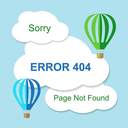 simsearch:400-04145785,k - Air balloon with 404 error notification on white clouds. Vector illustration Foto de stock - Super Valor sin royalties y Suscripción, Código: 400-08627505