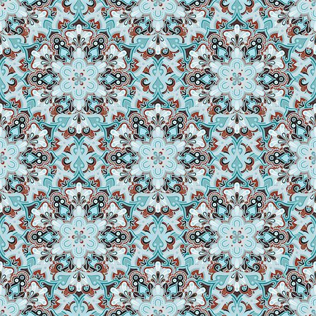 simsearch:400-08675339,k - Boho style flower seamless pattern. Tiled mandala design, best for print fabric or papper and more. Stock Photo - Budget Royalty-Free & Subscription, Code: 400-08627511