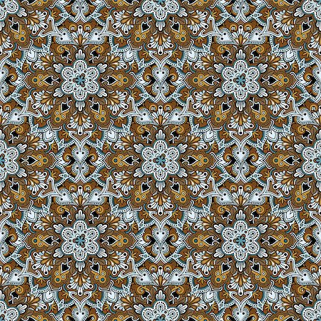 Boho style flower seamless pattern. Tiled mandala design, best for print fabric or papper and more. Stock Photo - Budget Royalty-Free & Subscription, Code: 400-08627513