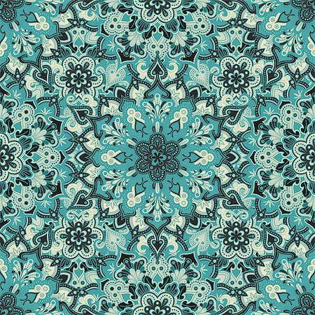 Boho style flower seamless pattern. Tiled mandala design, best for print fabric or papper and more. Stock Photo - Budget Royalty-Free & Subscription, Code: 400-08627525