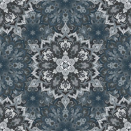 simsearch:400-08675339,k - Boho style flower seamless pattern. Tiled mandala design, best for print fabric or papper and more. Stock Photo - Budget Royalty-Free & Subscription, Code: 400-08627526