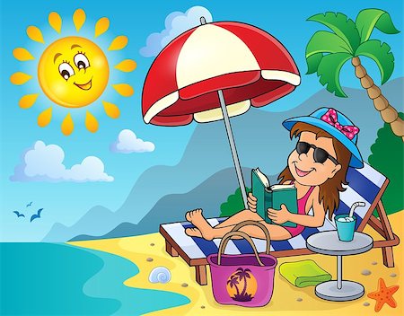 simsearch:400-05121059,k - Girl on sunlounger image 2 - eps10 vector illustration. Photographie de stock - Aubaine LD & Abonnement, Code: 400-08627725