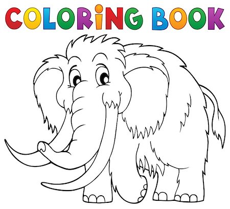 simsearch:400-06749067,k - Coloring book mammoth theme 1 - eps10 vector illustration. Photographie de stock - Aubaine LD & Abonnement, Code: 400-08627721