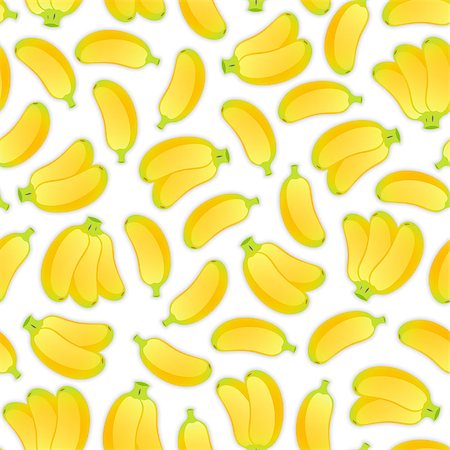 simsearch:400-09108602,k - Seamless background with a lot of bananas. Vector illustration. Isolated on white background. Clipping paths included. Stock Photo - Budget Royalty-Free & Subscription, Code: 400-08628005