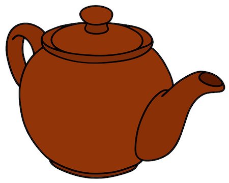 simsearch:400-05751963,k - Hand drawing of a brown ceramic pot Foto de stock - Royalty-Free Super Valor e Assinatura, Número: 400-08628119