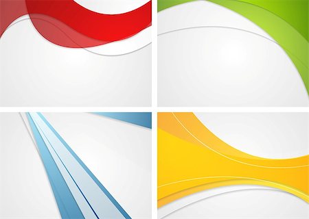 simsearch:400-08431494,k - Set of abstract wavy and striped bright corporate backgrounds. Vector design illustration Stock Photo - Budget Royalty-Free & Subscription, Code: 400-08628154