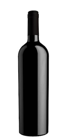Black wine bottle silhouette with black aluminum cap isolated on white background Stock Photo - Budget Royalty-Free & Subscription, Code: 400-08628215