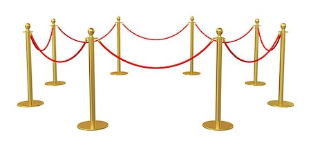 queue club - Golden barricade isolated on white background. 3D illustration Stock Photo - Budget Royalty-Free & Subscription, Code: 400-08628304