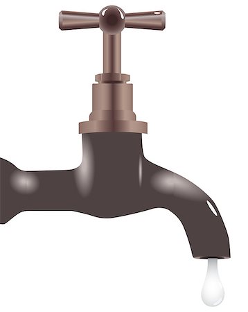 simsearch:400-07546056,k - Illustration flowing faucet. Old brass faucet modification. Foto de stock - Super Valor sin royalties y Suscripción, Código: 400-08628357