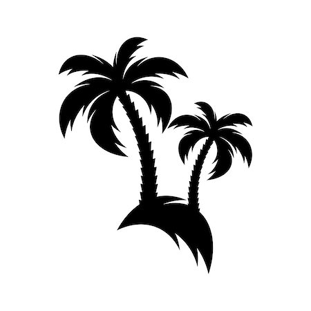 simsearch:400-07093200,k - Black vector palm tree icon isolated on white Fotografie stock - Microstock e Abbonamento, Codice: 400-08628853