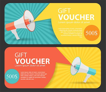 simsearch:400-07332875,k - Gift Voucher Template For Your Business.  Megaphone and Speech Bubble. Vector Illustration EPS10 Stock Photo - Budget Royalty-Free & Subscription, Code: 400-08629027