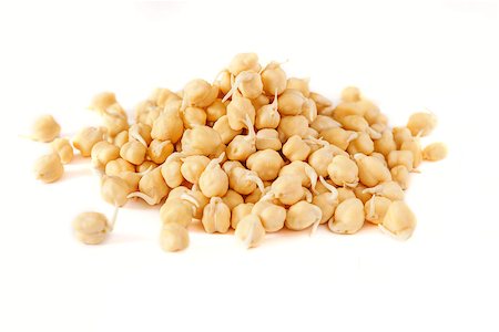 grains of germinated chickpeas on a white background Stockbilder - Microstock & Abonnement, Bildnummer: 400-08629124