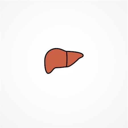 Simple liver icon. Human abdomen internal organs health design Stock Photo - Budget Royalty-Free & Subscription, Code: 400-08629258