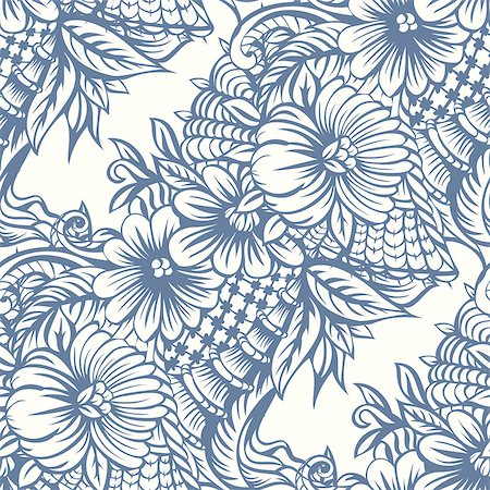 simsearch:400-07510594,k - Seamless pattern - black and white flower background. Vector illustration. Stock Photo - Budget Royalty-Free & Subscription, Code: 400-08629269