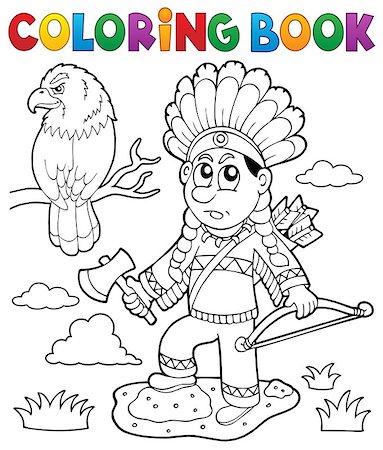 Coloring book Indian theme image 2 - eps10 vector illustration. Stock Photo - Budget Royalty-Free & Subscription, Code: 400-08629355