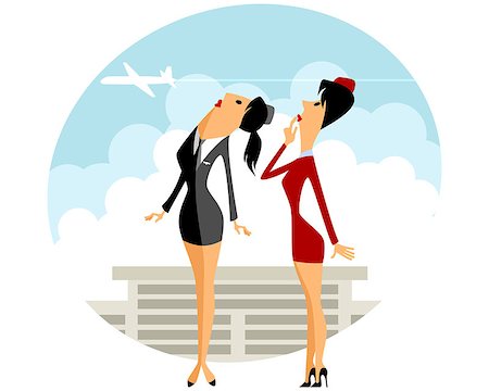 simsearch:400-07752842,k - Vector illustration of a two stewardess in airport Stock Photo - Budget Royalty-Free & Subscription, Code: 400-08629413