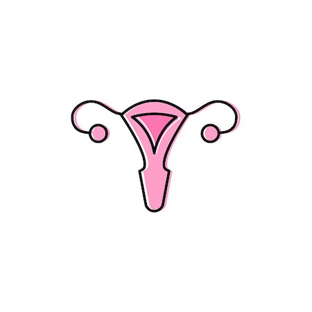 Vector uterus outline healthcare gynecology icon design Stock Photo - Budget Royalty-Free & Subscription, Code: 400-08629688