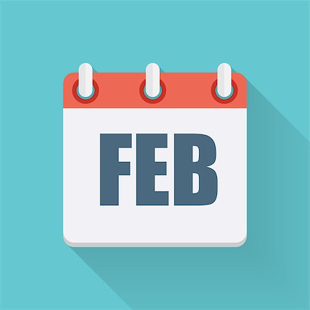 simsearch:400-08629780,k - February Dates Flat Icon with Long Shadow. Vector Illustration EPS10 Stockbilder - Microstock & Abonnement, Bildnummer: 400-08629775