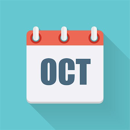 simsearch:400-08629780,k - October Dates Flat Icon with Long Shadow. Vector Illustration EPS10 Stockbilder - Microstock & Abonnement, Bildnummer: 400-08629776