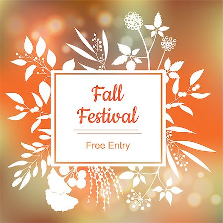 Fall festival. Vector colorful illustration on blurred background. Stock Photo - Budget Royalty-Free & Subscription, Code: 400-08629987