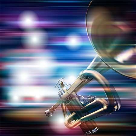 simsearch:400-04617342,k - abstract blue white music background with trumpet Stock Photo - Budget Royalty-Free & Subscription, Code: 400-08620066