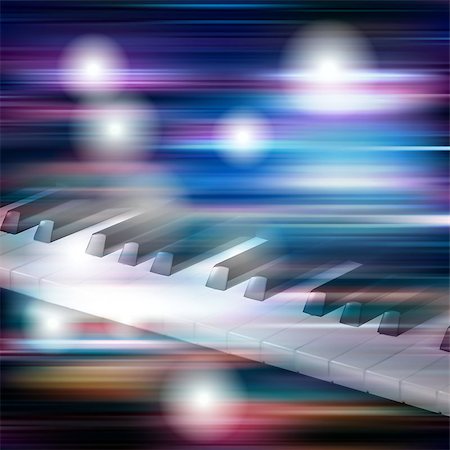 abstract blue white music background with piano keys Stock Photo - Budget Royalty-Free & Subscription, Code: 400-08620062