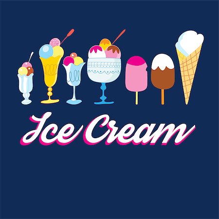 simsearch:400-08494395,k - Set of various ice cream on white background Foto de stock - Super Valor sin royalties y Suscripción, Código: 400-08620177