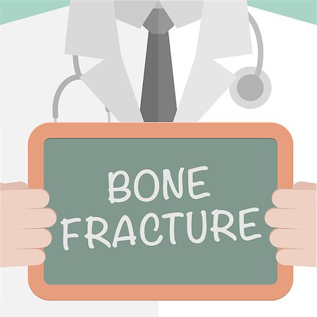 minimalistic illustration of a doctor holding a blackboard with Bone Fracture text, eps10 vector Stock Photo - Budget Royalty-Free & Subscription, Code: 400-08620238