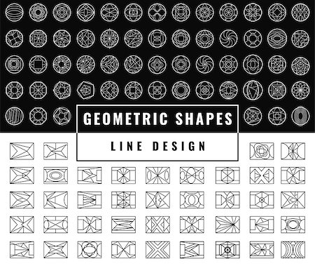 Set of hipster vector geometric shapes. Rectangle and circle abstract. Shapes made using line, rectangle, and other polygons. You can use it for design icons, logos,banners and design elements. Stock Photo - Budget Royalty-Free & Subscription, Code: 400-08620349